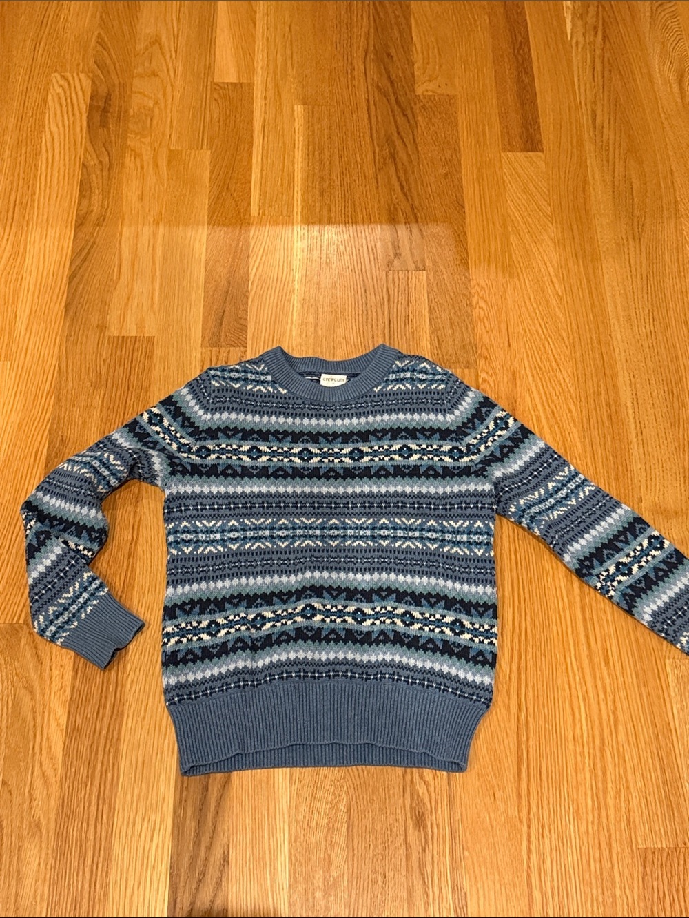 Crewcuts Blue Patterned Kids Crewneck Sweater boys size 6/7